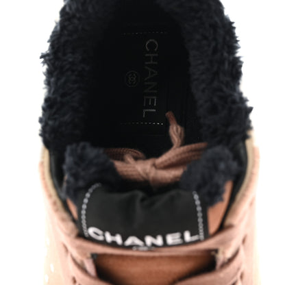 Chanel Fabric Suede Calfskin Logo Sneakers 40 Light Beige 8 of 9