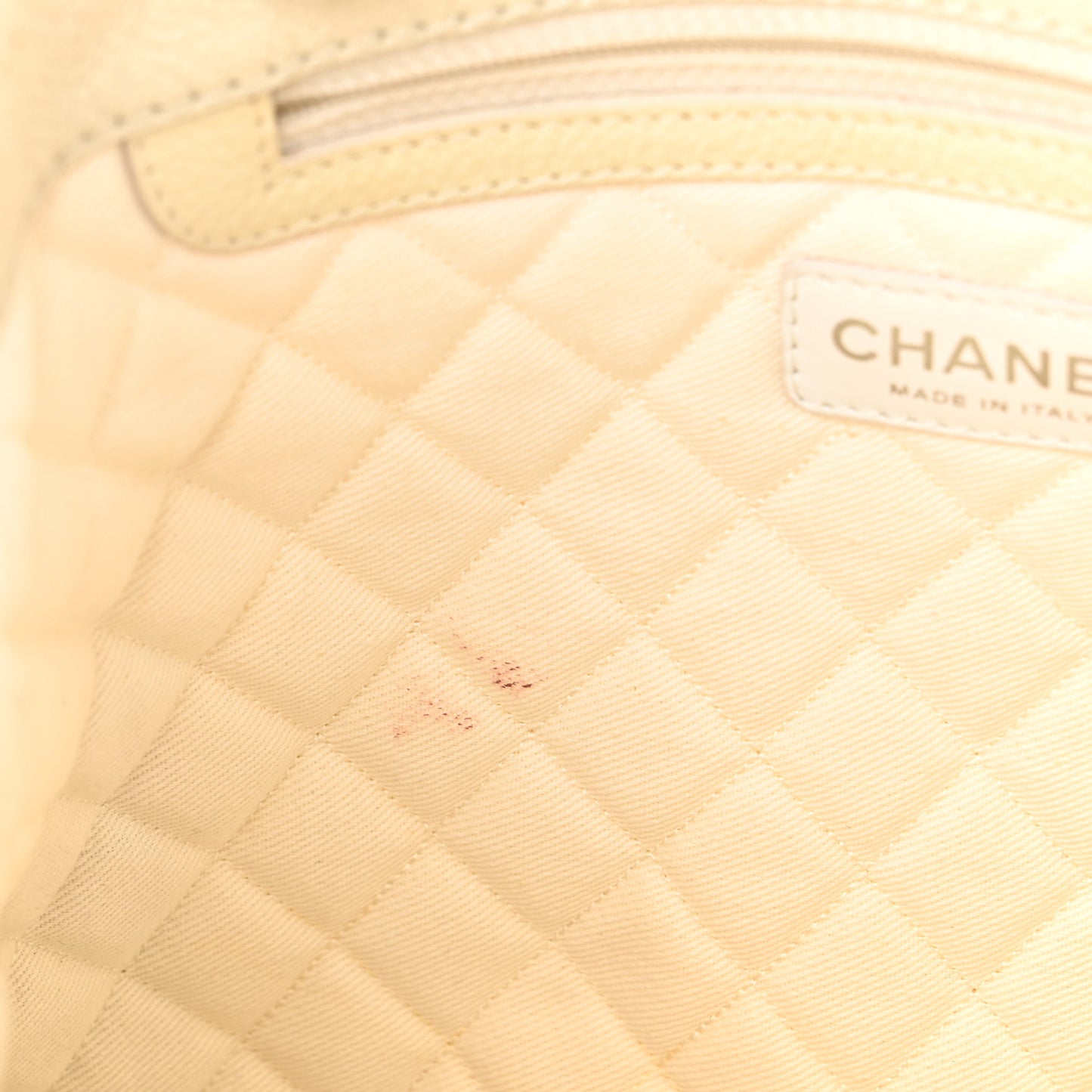 Goatskin Perforated Large CC Tote White