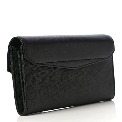 Fendi Vitello Elite Flamingo 2Jours Continental Wallet Black 3 of 11