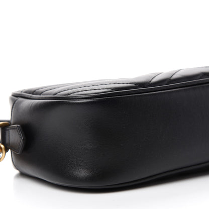 Gucci Calfskin Matelasse Small GG Marmont Chain Shoulder Bag Black 6 of 10