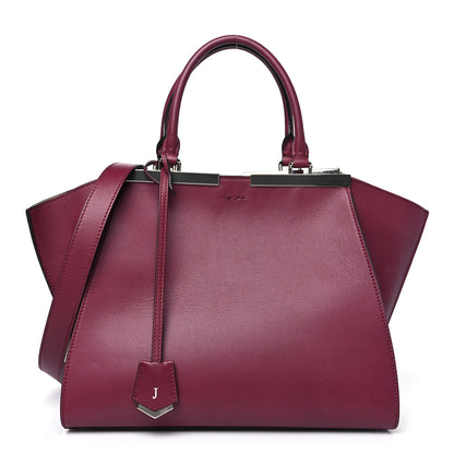 Fendi Vitello Dolce Marmol Shiny Nappa Petite 3Jours Tote Bordeaux 1 of 11