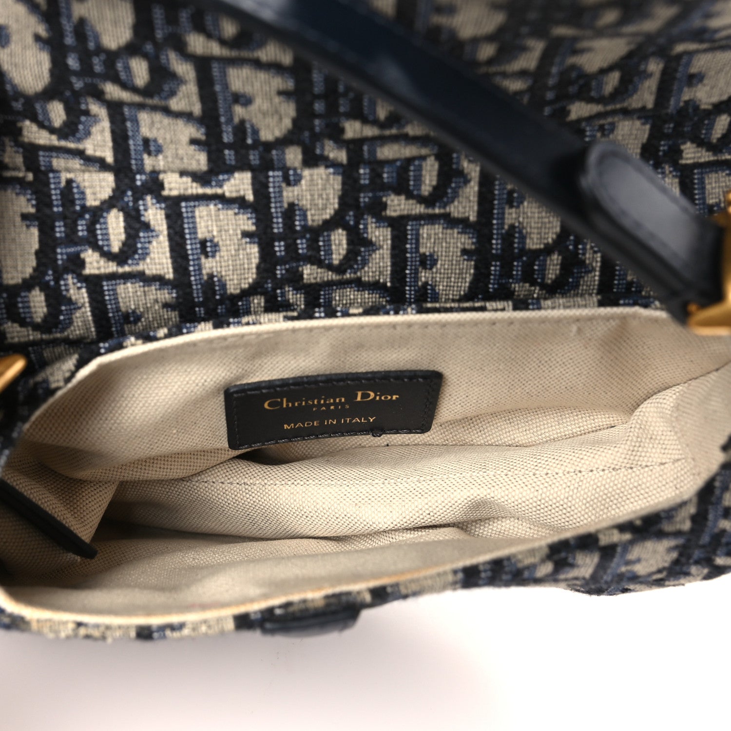 Christian Dior Oblique Mini Saddle Bag Blue 5 of 8