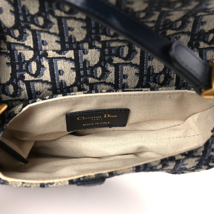 Christian Dior Oblique Mini Saddle Bag Blue 5 of 8