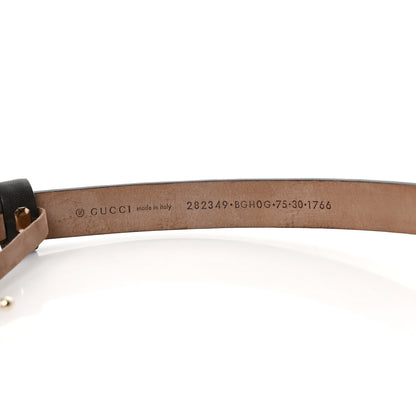 Gucci Calfskin Horsebit Skinny Belt 75 30 Brown 3 of 4