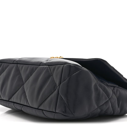 Chanel Lambskin Quilted Large Chanel 19 Flap Navy Blue 10 of 10