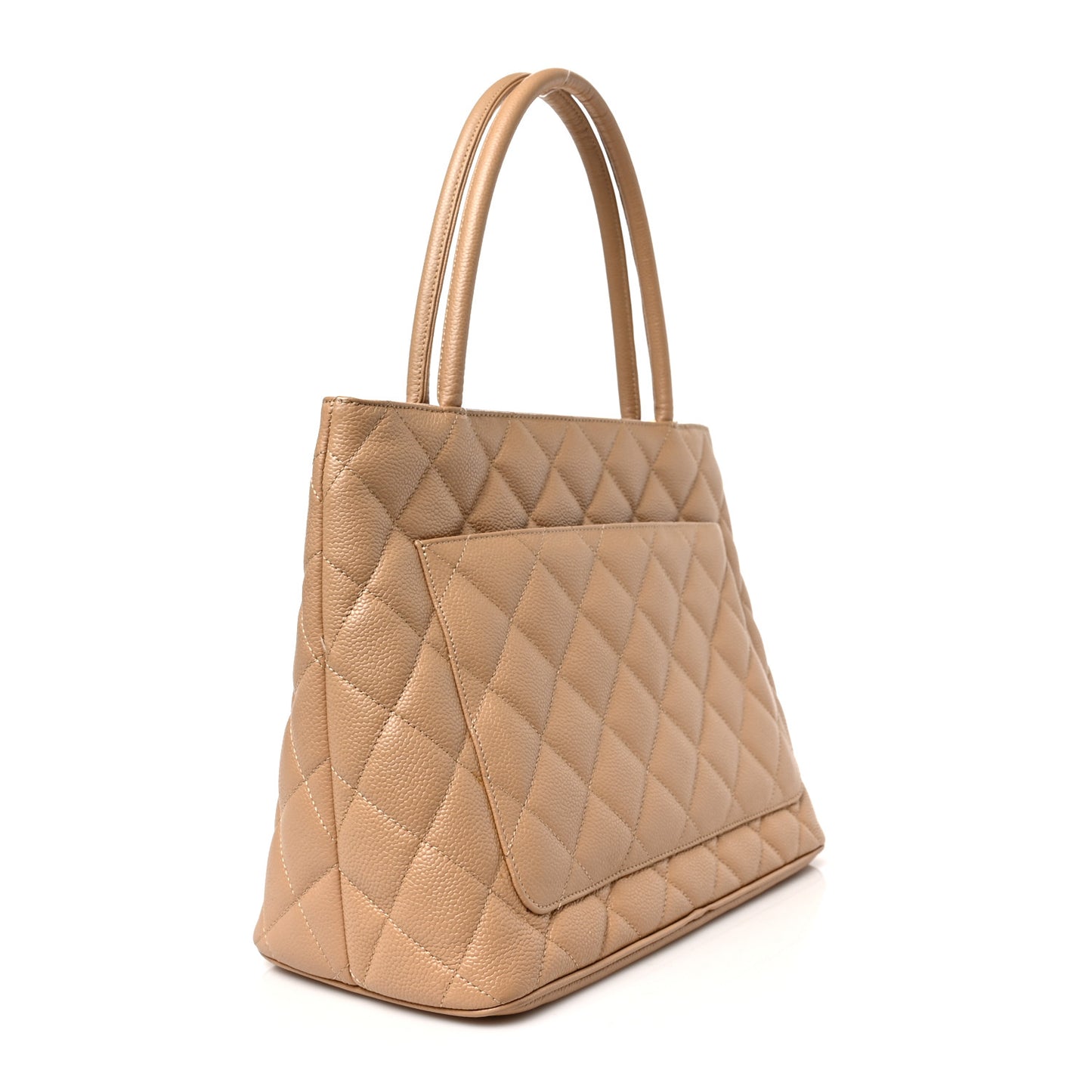 Caviar Quilted Medallion Tote Beige