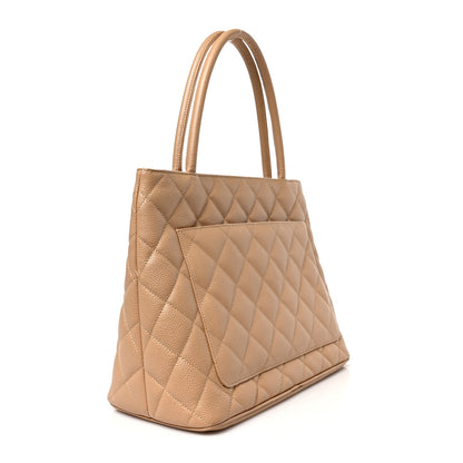 Chanel Caviar Quilted Medallion Tote Beige 3 of 9