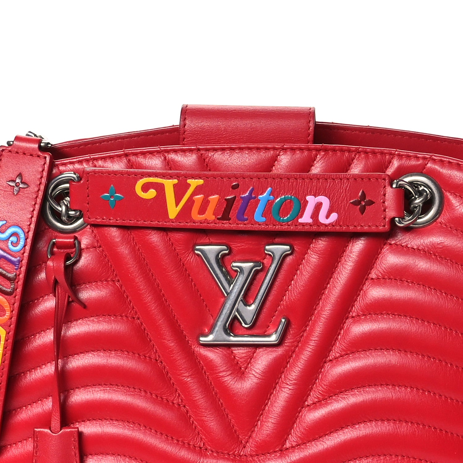Louis Vuitton Calfskin New Wave Chain Tote Ecarlate 7 of 9