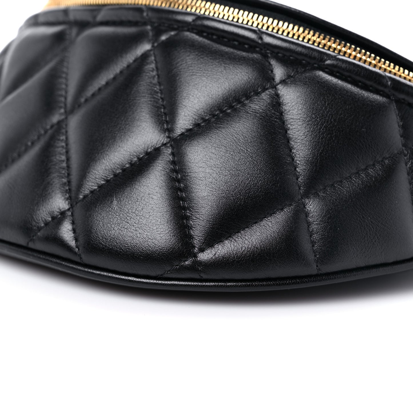 Calfskin Quilted XXS Souveniers Charms Belt Bag Black