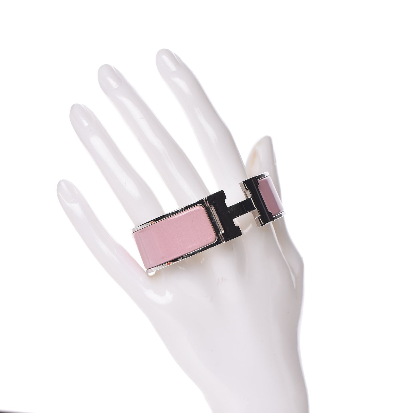Enamel Wide Clic Clac H Bracelet GM Rose Nacarat