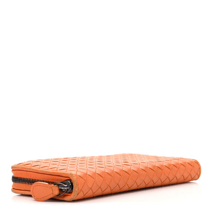 Bottega Veneta Nappa Intrecciato Zip Around Wallet Orange 4 of 9