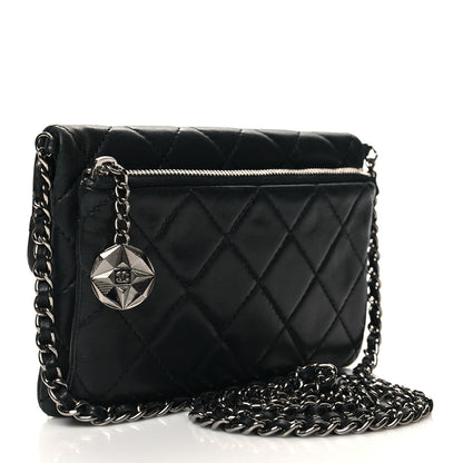 Chanel Lambskin Quilted Mini Mineral Nights Flap Crossbody Bag Black 3 of 15