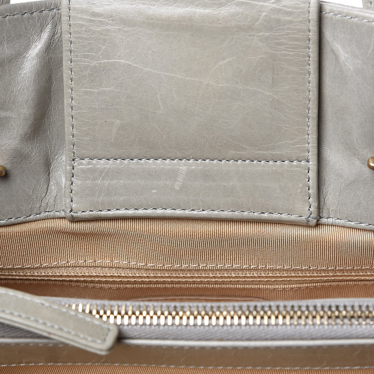Calfskin Quilted Tote Light Grey