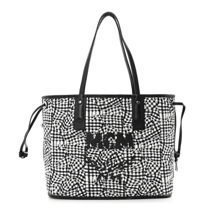 MCM Visetos Medium Liz Reversible Shopper Tote Black 3 of 17