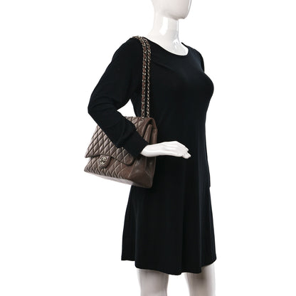 Chanel Caviar Quilted Maxi Single Flap Taupe 2 of 9