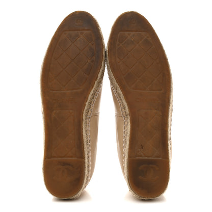 Chanel Lambskin CC Espadrilles 40 Beige Black 6 of 10