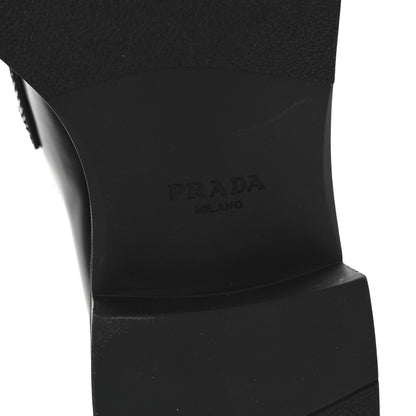 Prada Spazzolato Metal Triangle Logo 50mm Loafers 40.5 Black 7 of 10