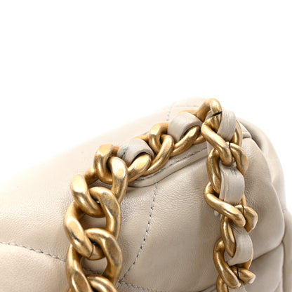 Chanel Goatskin Quilted Medium Chanel 19 Flap White 11 of 13