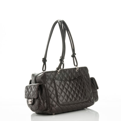 Chanel Calfskin Quilted Large Cambon Multipocket Reporter Brown Beige 3 of 7