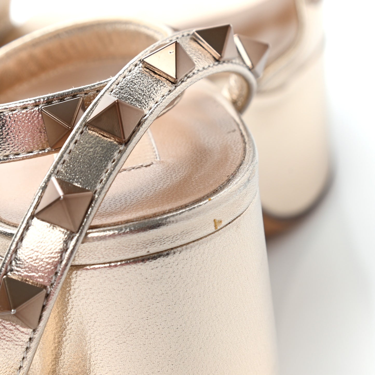 Metallic Nappa Rockstud 35/75mm Platform Sandals 39 Skin