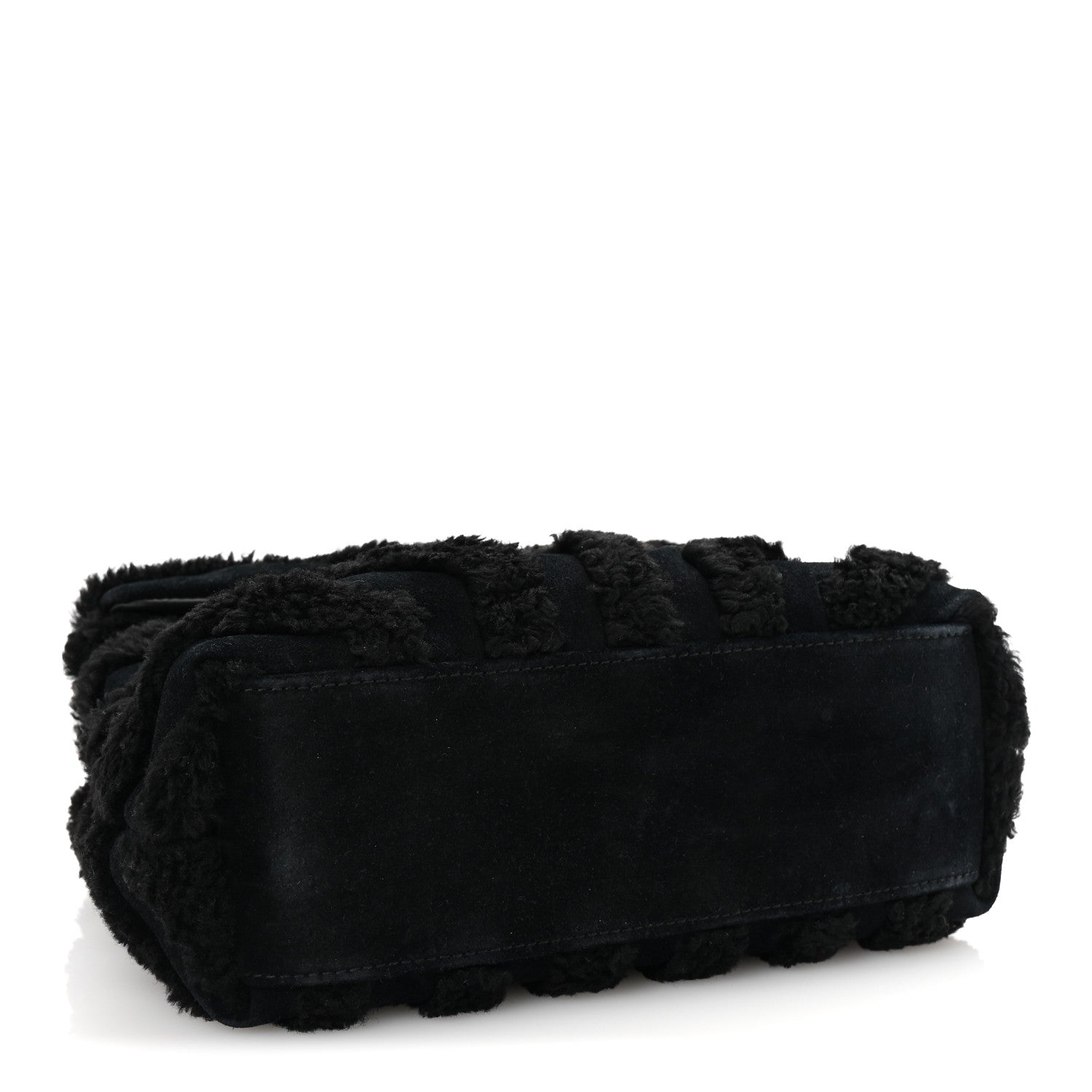 Saint Laurent Shearling Y Quilted Monogram Small Loulou Chain Satchel Black 4 of 9