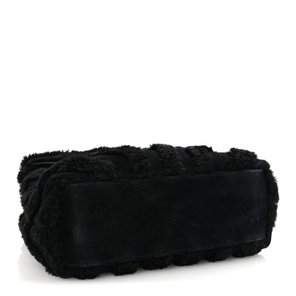 Saint Laurent Shearling Y Quilted Monogram Small Loulou Chain Satchel Black 4 of 9