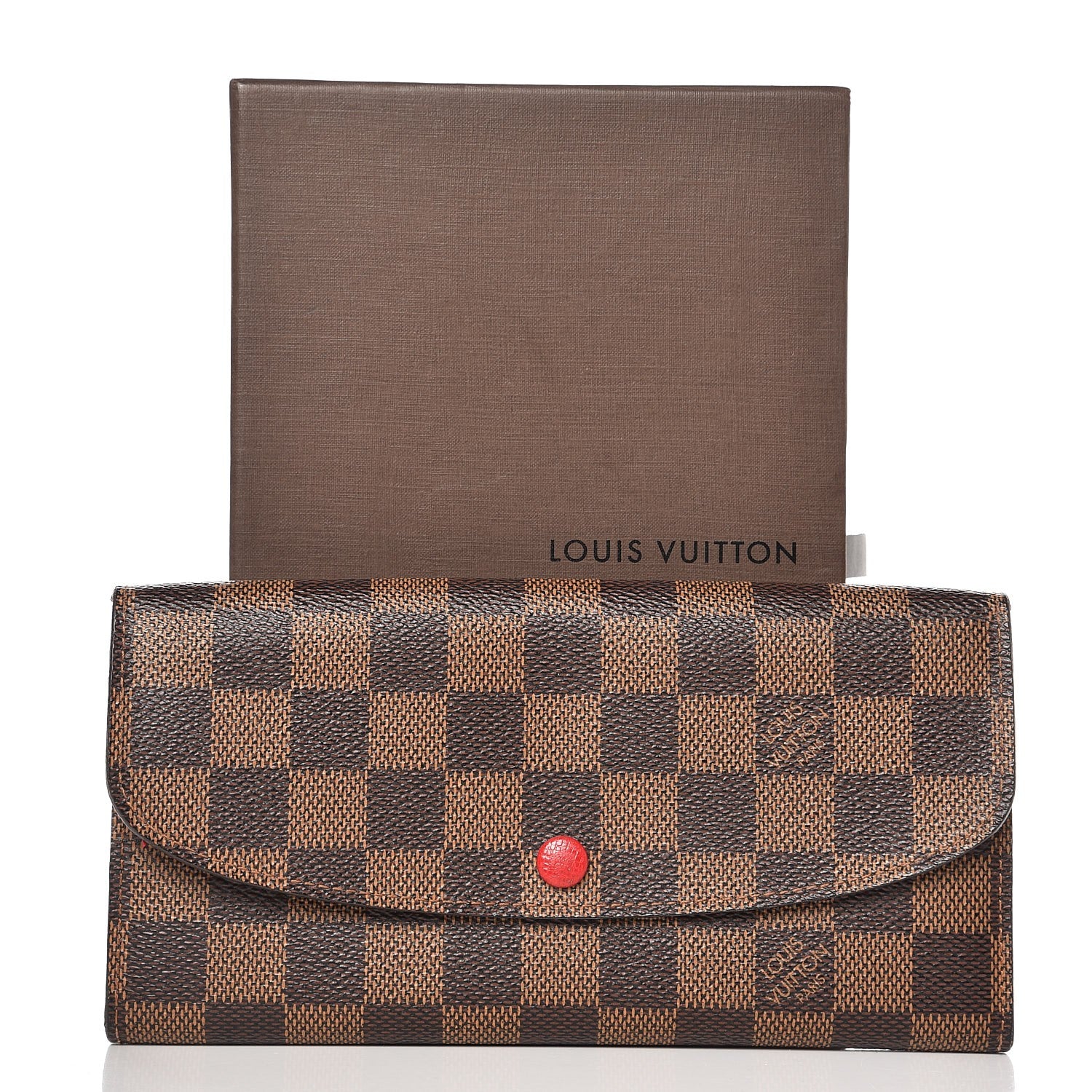 Louis Vuitton Damier Ebene Emilie Wallet Red 7 of 7