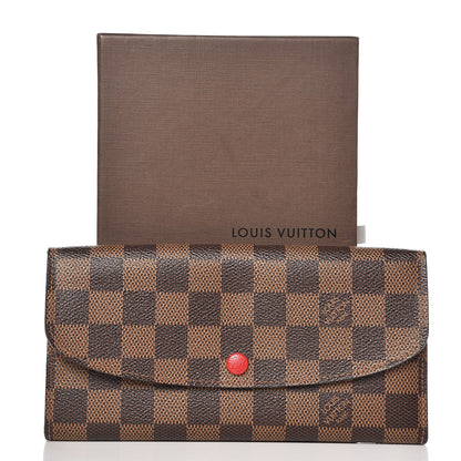 Louis Vuitton Damier Ebene Emilie Wallet Red 7 of 7