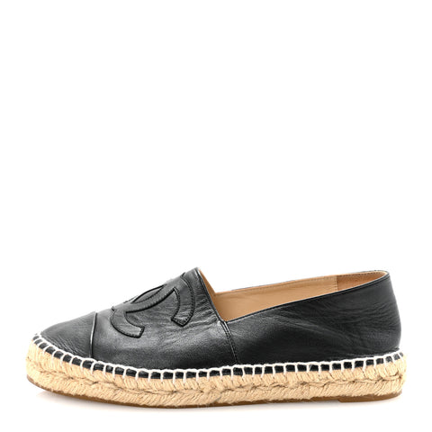 Lambskin CC Espadrilles 37 Black