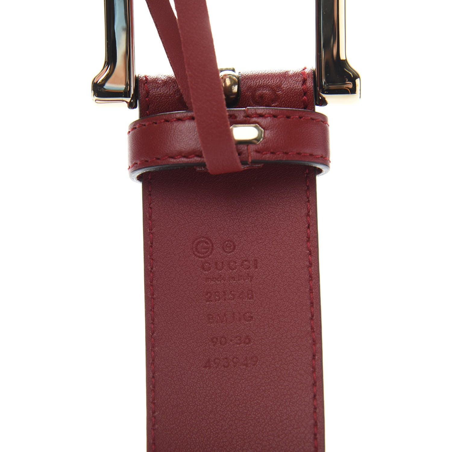Gucci Soft Microguccissima Margaux Calfskin Belt 90 36 Rosso 5 of 5