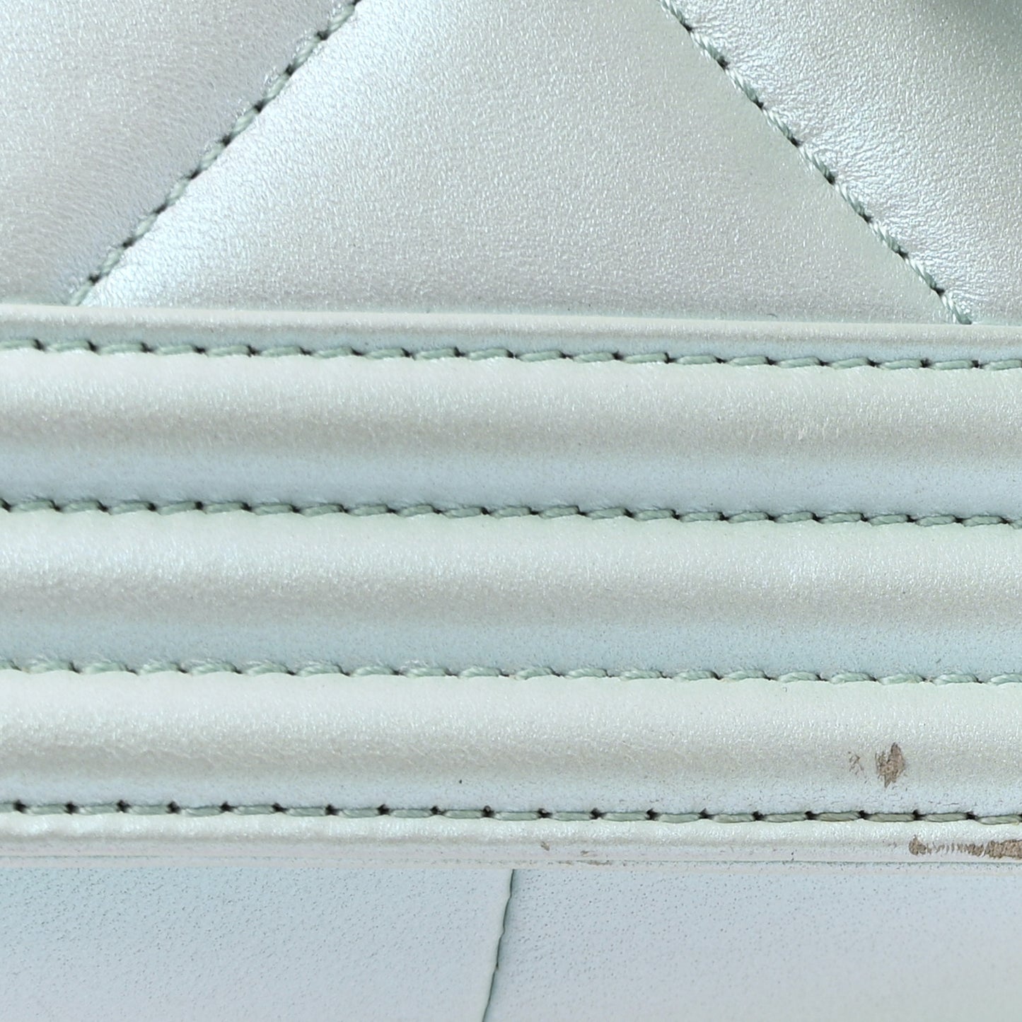 Iridescent Lambskin Chevron Quilted Medium Boy Flap Turquoise