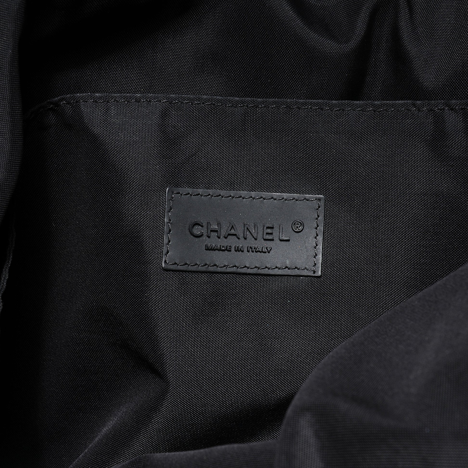 Chanel Nylon Travel Convertible Backpack White Black 6 of 6
