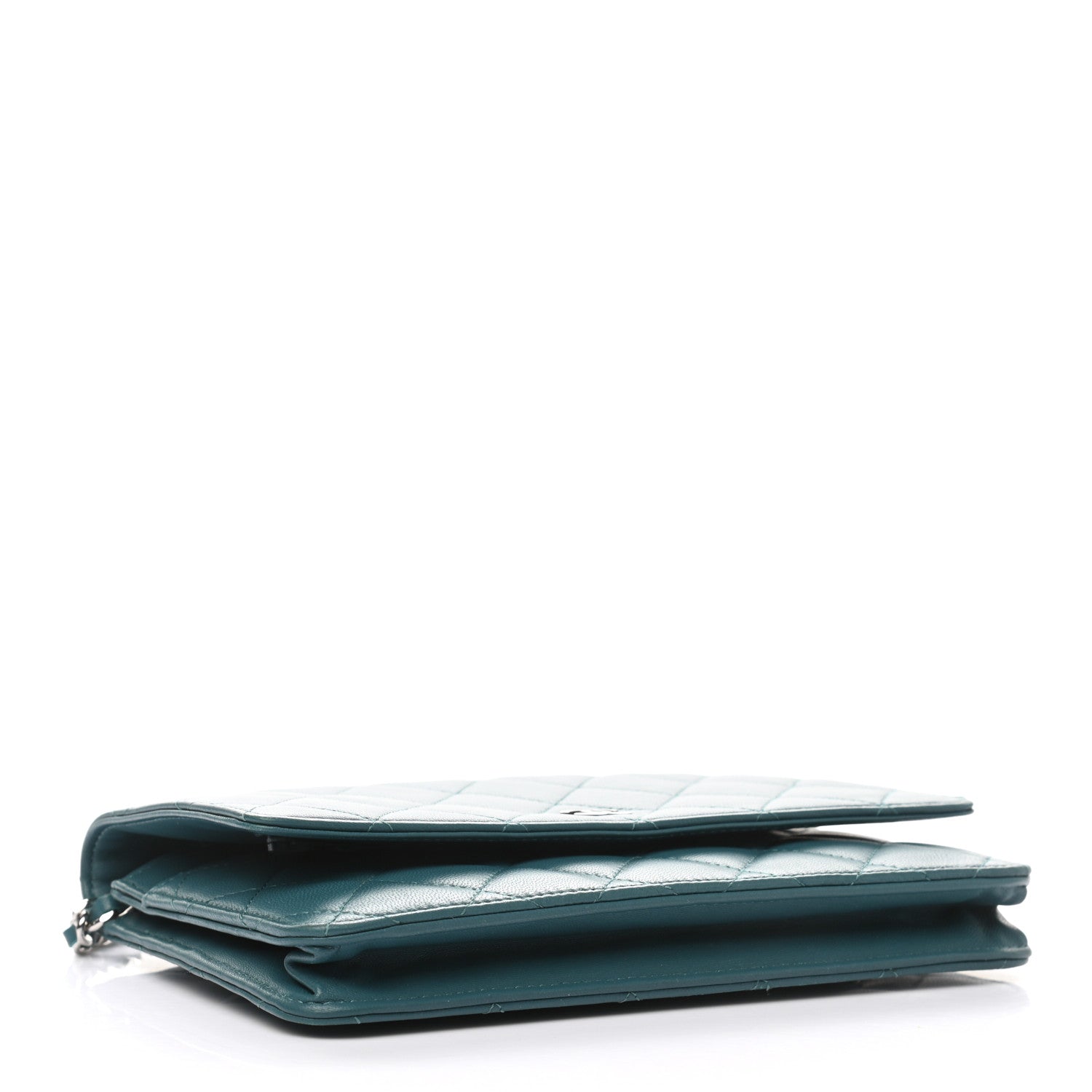 Chanel Lambskin Quilted Wallet On Chain WOC Turquoise 3 of 8