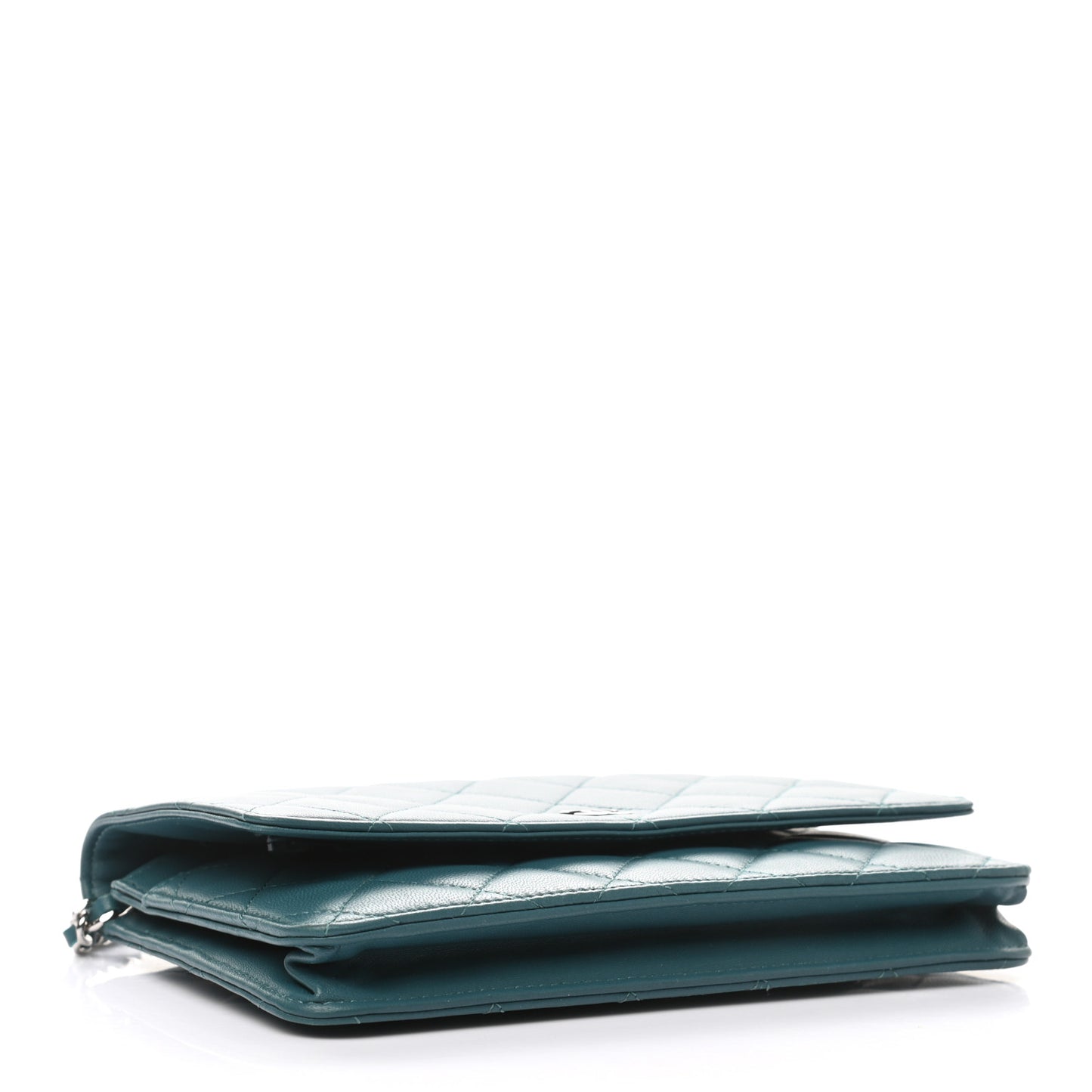 Lambskin Quilted Wallet On Chain WOC Turquoise