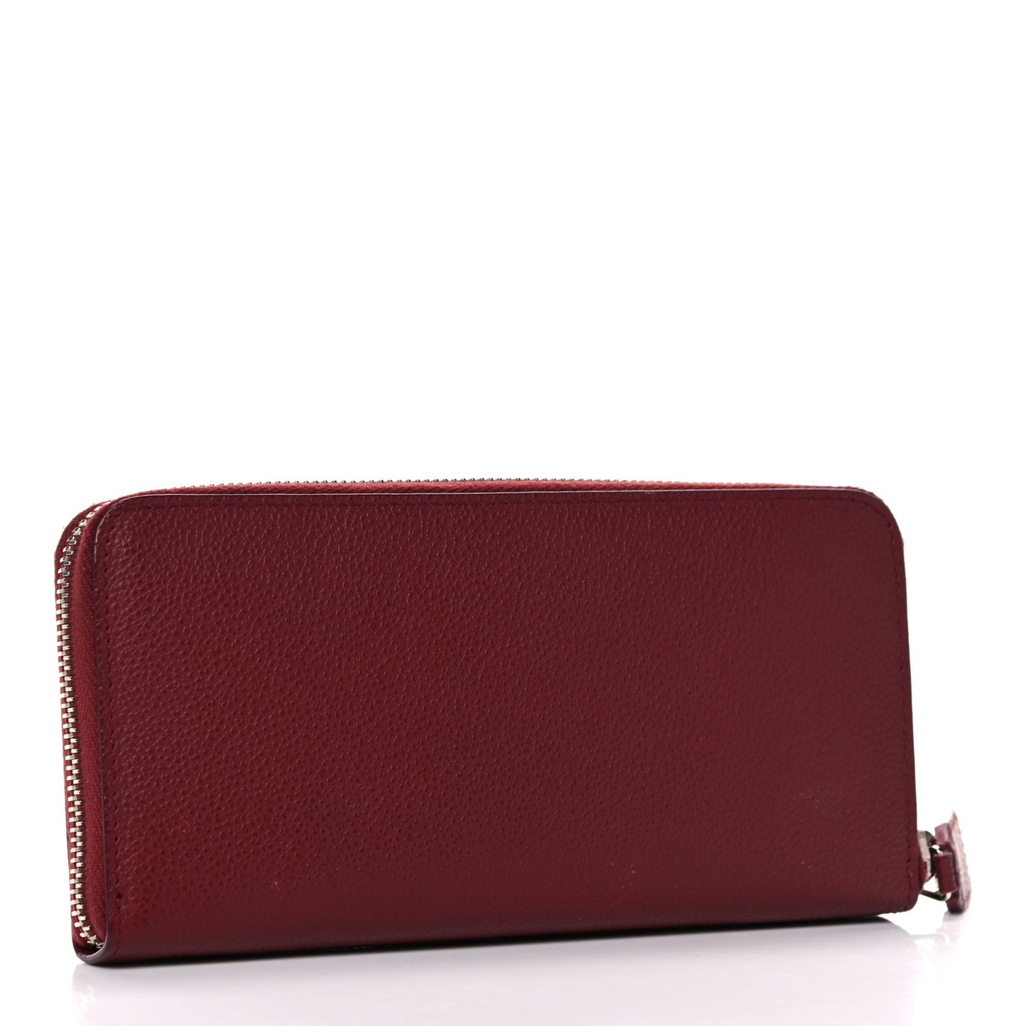 Grained Calfskin Rive Gauche Zip Around Wallet Palissandre