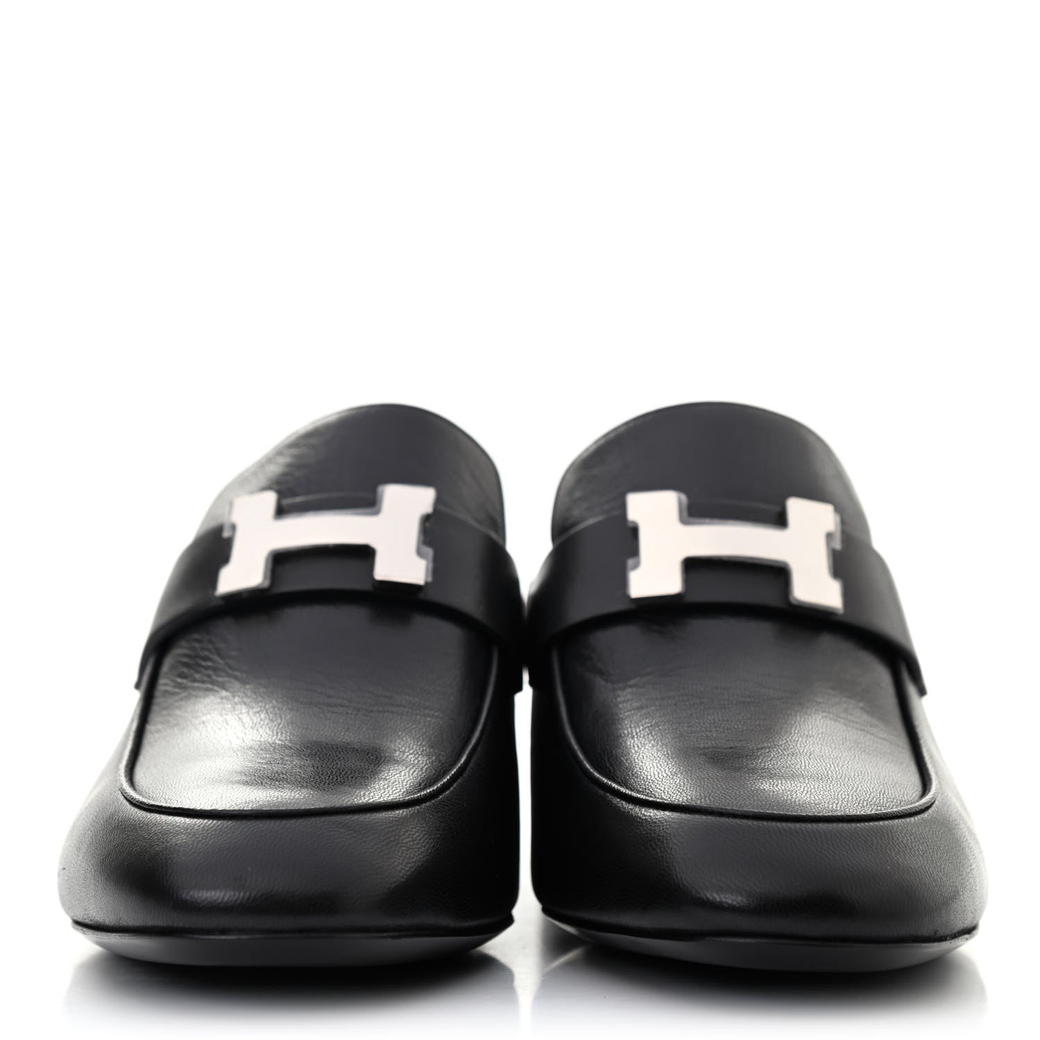 Hermes Goatskin Paradis Mules 37 Black 2 of 8