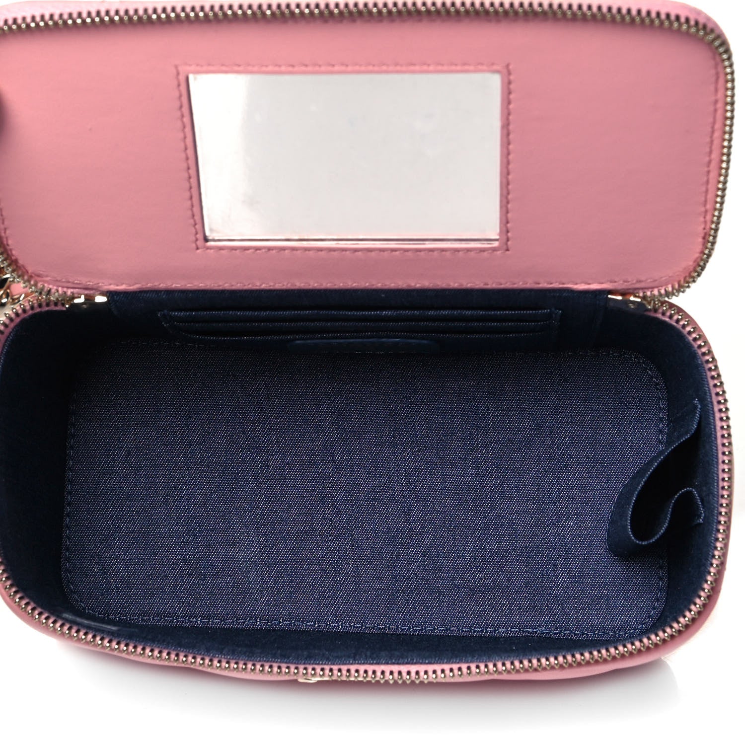 Chanel Lambskin Resin Elegant Chain Vanity Case Pink 7 of 9