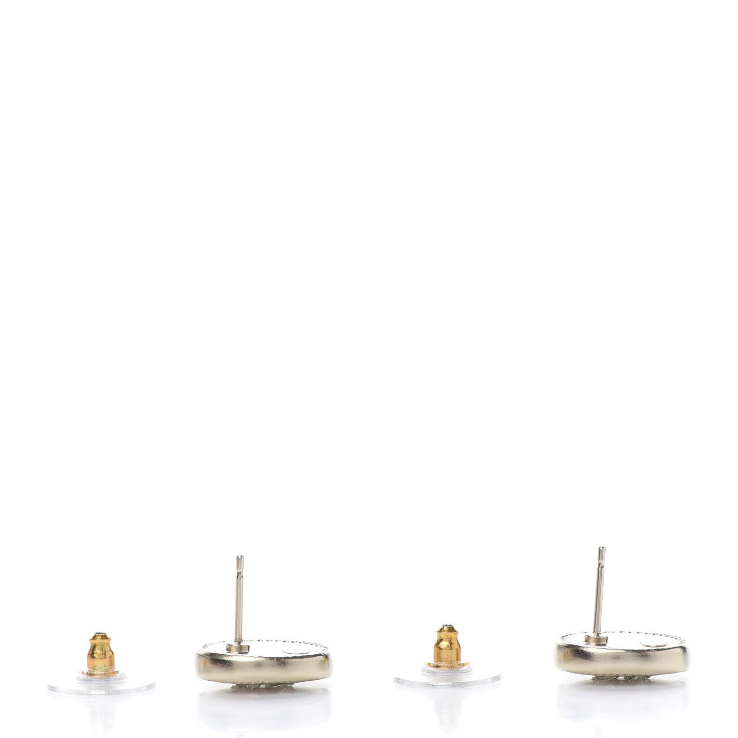 Crystal CC Round Earrings Gold