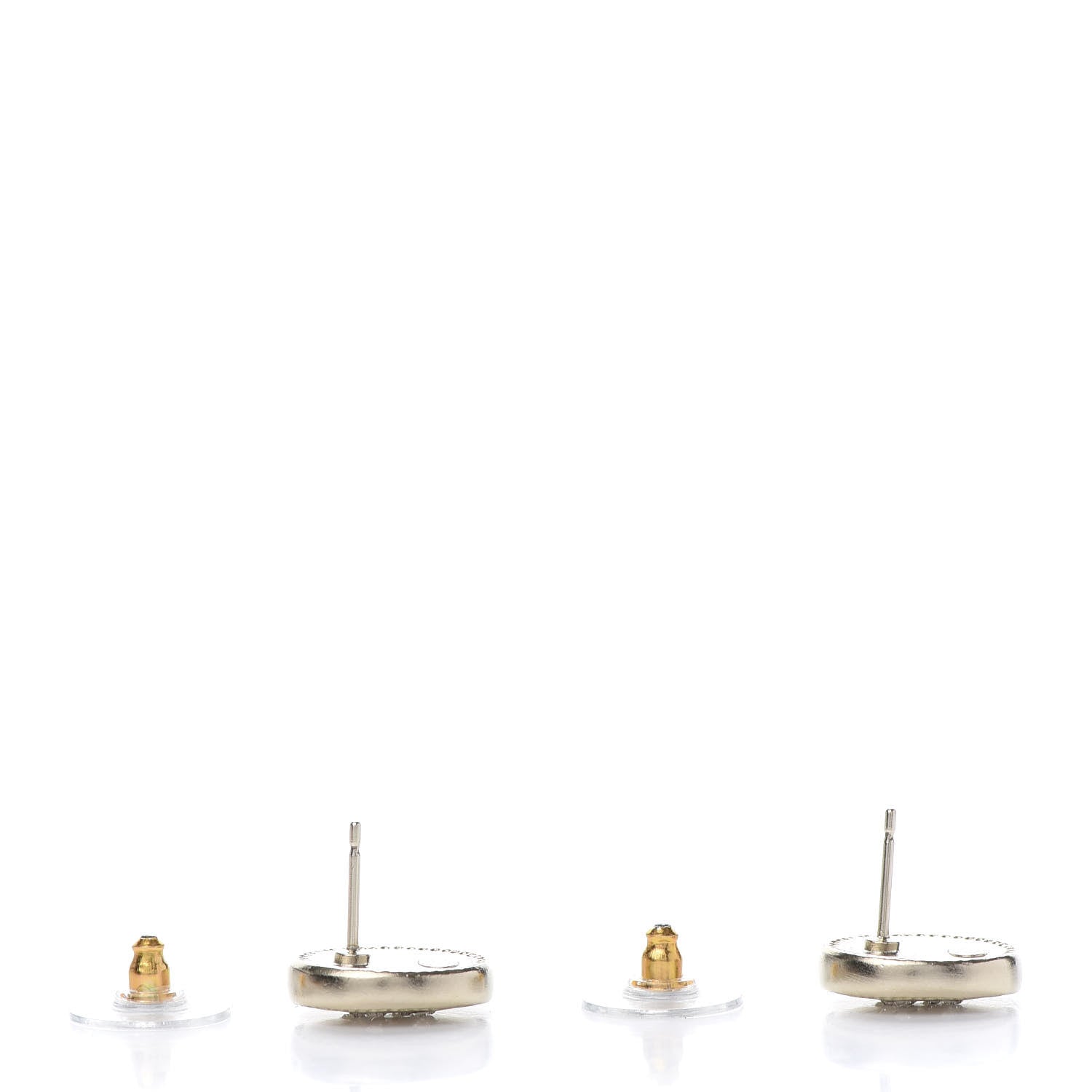 Chanel Crystal CC Round Earrings Gold 3 of 5