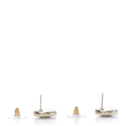 Chanel Crystal CC Round Earrings Gold 3 of 5