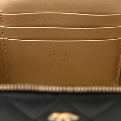 Chanel Lambskin Quilted Pearl Crush Small Vanity Case With Chain Black 6 of 11