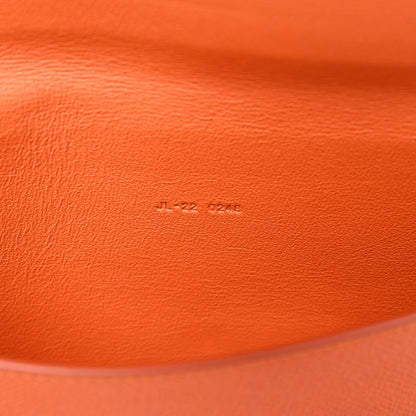 Salvatore Ferragamo Printed Calfskin Gancio Envelope Clutch Orange 10 of 10