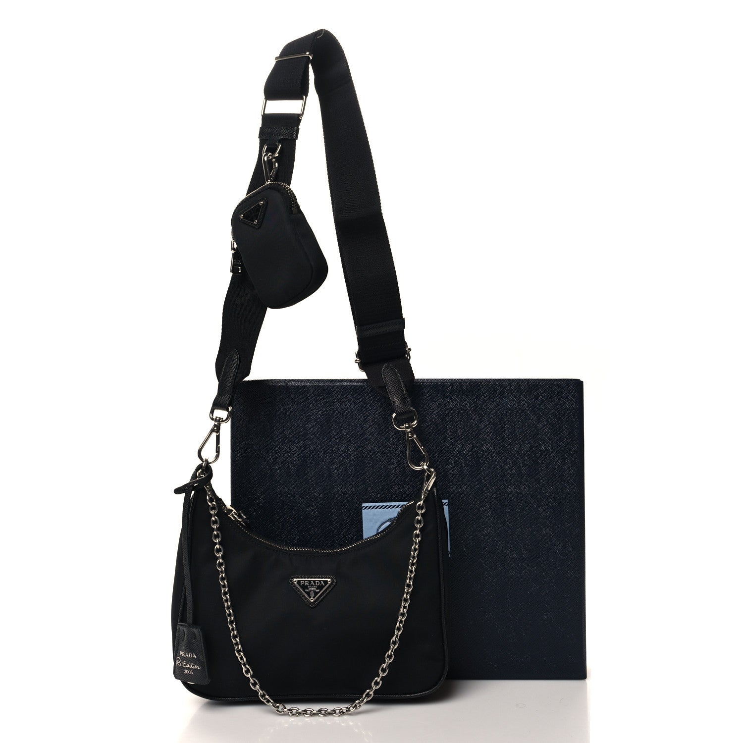 Prada Re-Nylon Saffiano Re-Edition 2005 Shoulder Bag Black 10 of 10