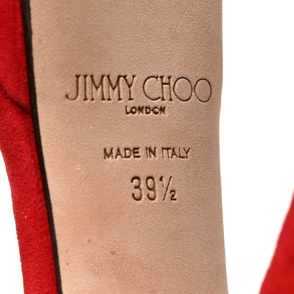 Jimmy Choo Soft Suede Kora 120 Sandals 39.5 Red 7 of 7