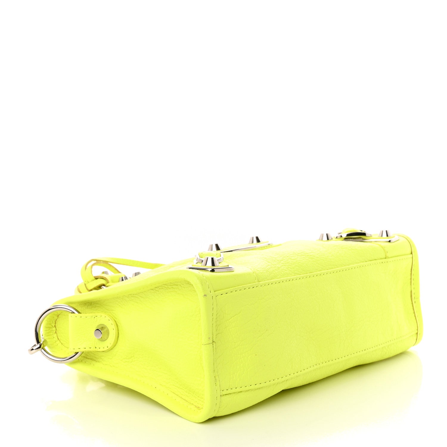 Balenciaga Chevre Silver Metallic Edge Hardware Mini City Acid Green 4 of 11