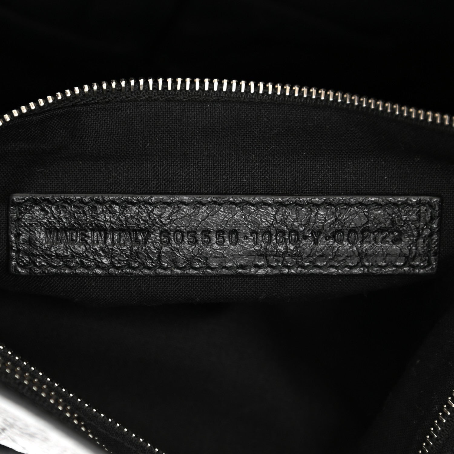 Balenciaga Agneau Classic Silver Hardware City Logo Strap Black White 7 of 8