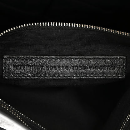 Balenciaga Agneau Classic Silver Hardware City Logo Strap Black White 8 of 9