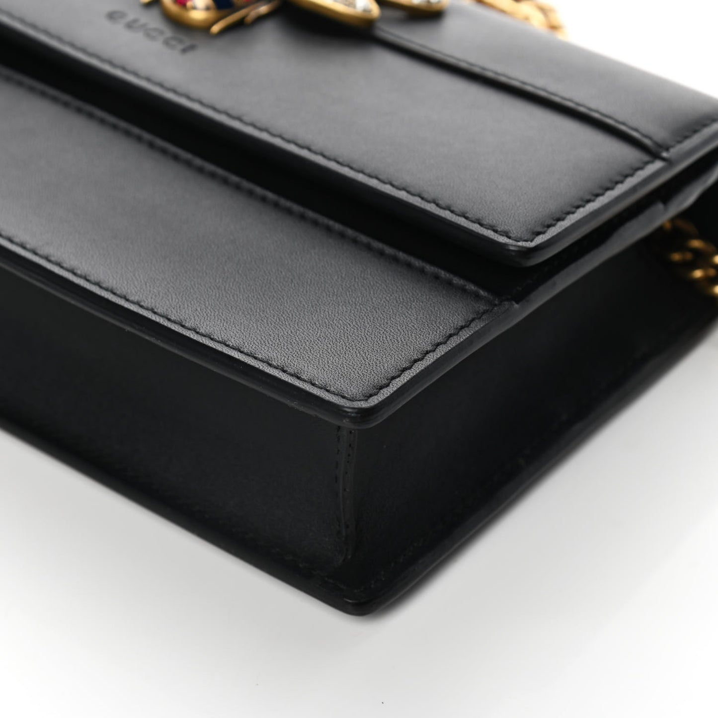 Calfskin Queen Margaret Chain Wallet Black