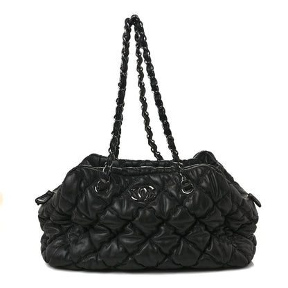 Chanel Calfskin Bubble Quilt Bowler Black 1 of 10