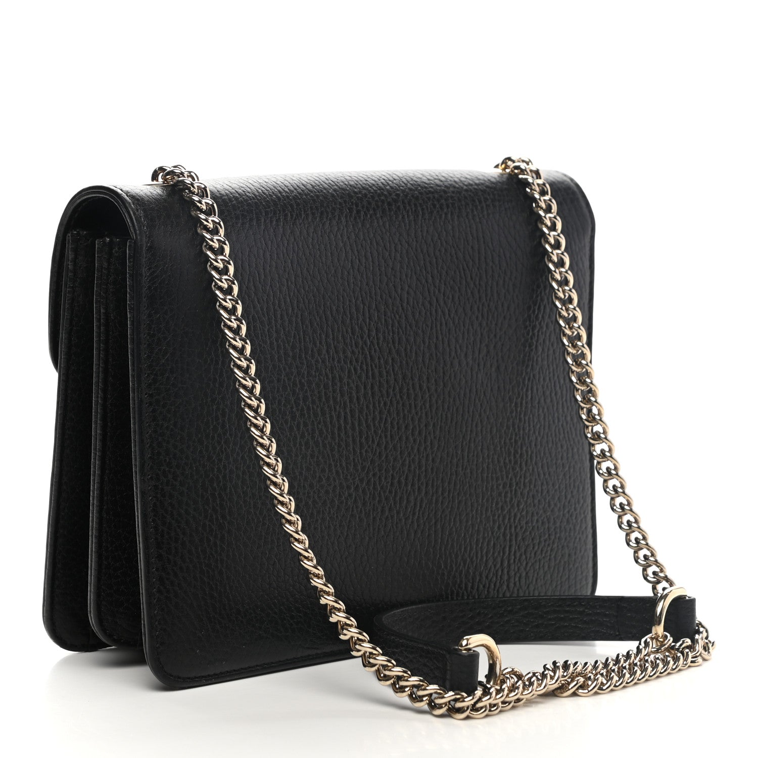 Gucci Dollar Calfskin Small Interlocking G Shoulder Bag Black 3 of 11